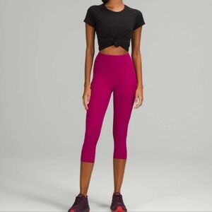 Lululemon Fast and Free High-Rise Crop 19" Wild Berry